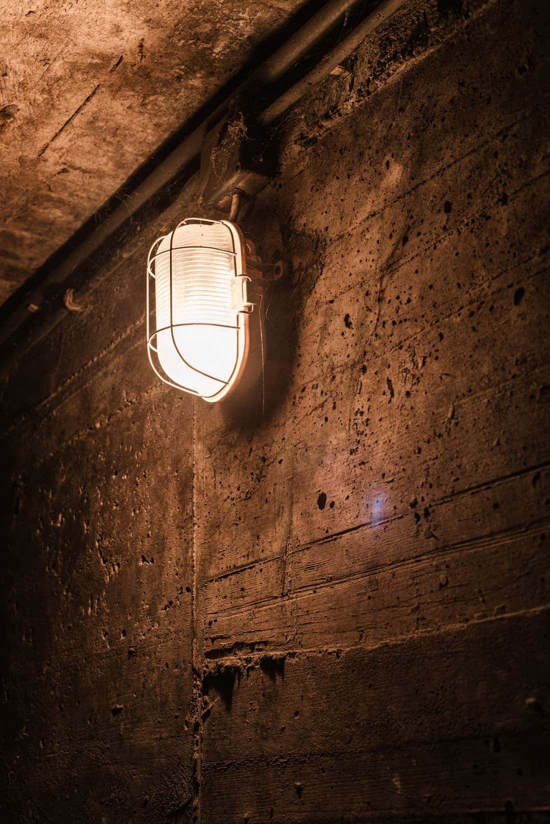 Damp basement concrete wall