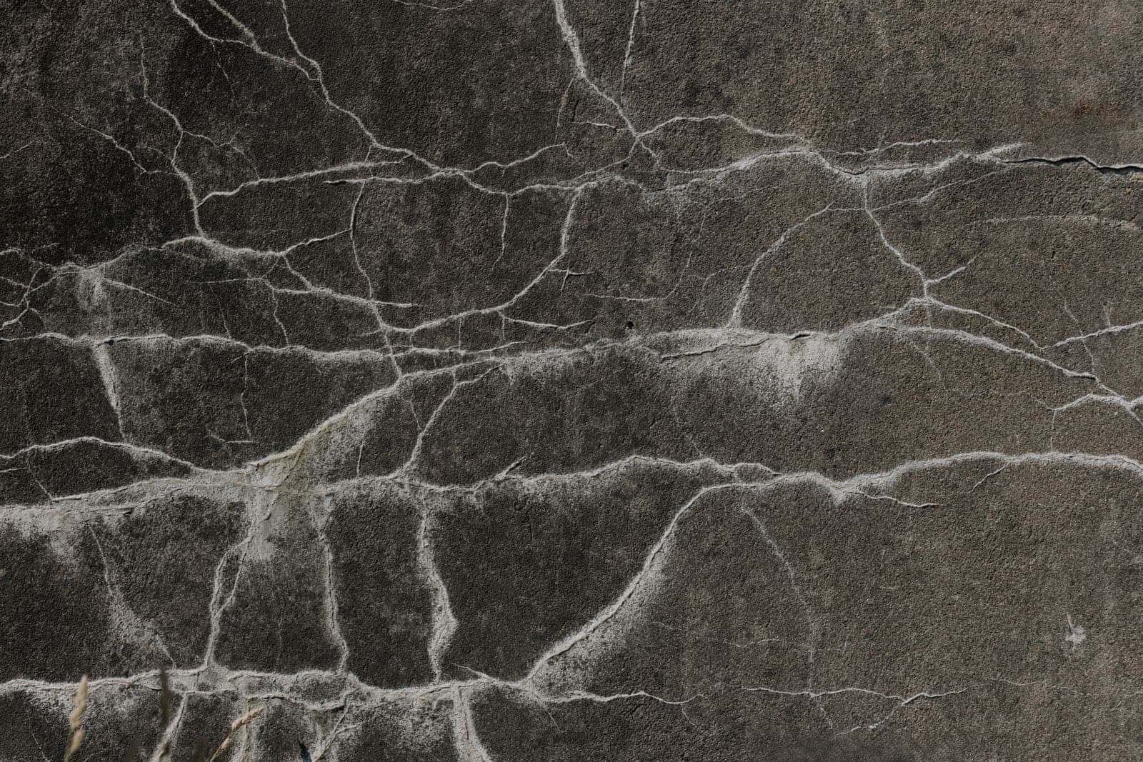 Cracks spreading across a concrete wall