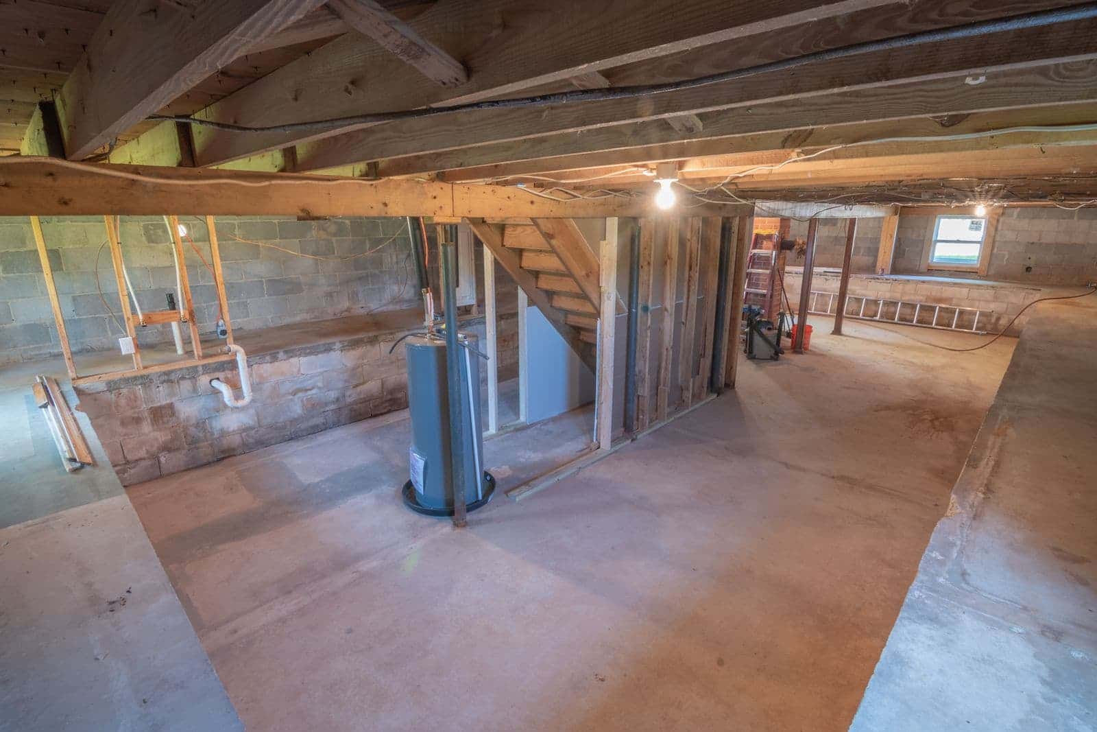 Unfinished basement with utilities